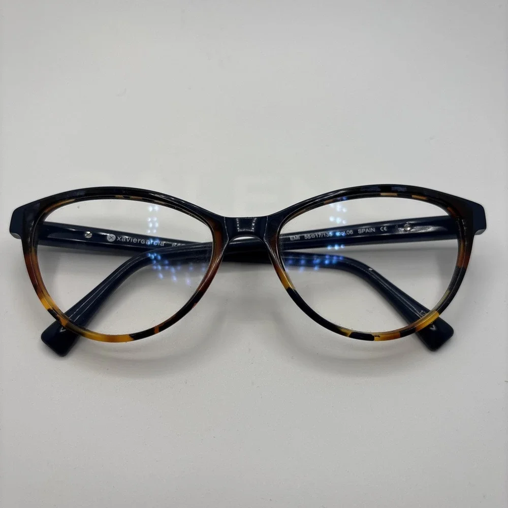 Xavier Garcia Spain EMI Col. 06 Navy/Tortoise Eyeglasses Frame 55-17-135mm #D21